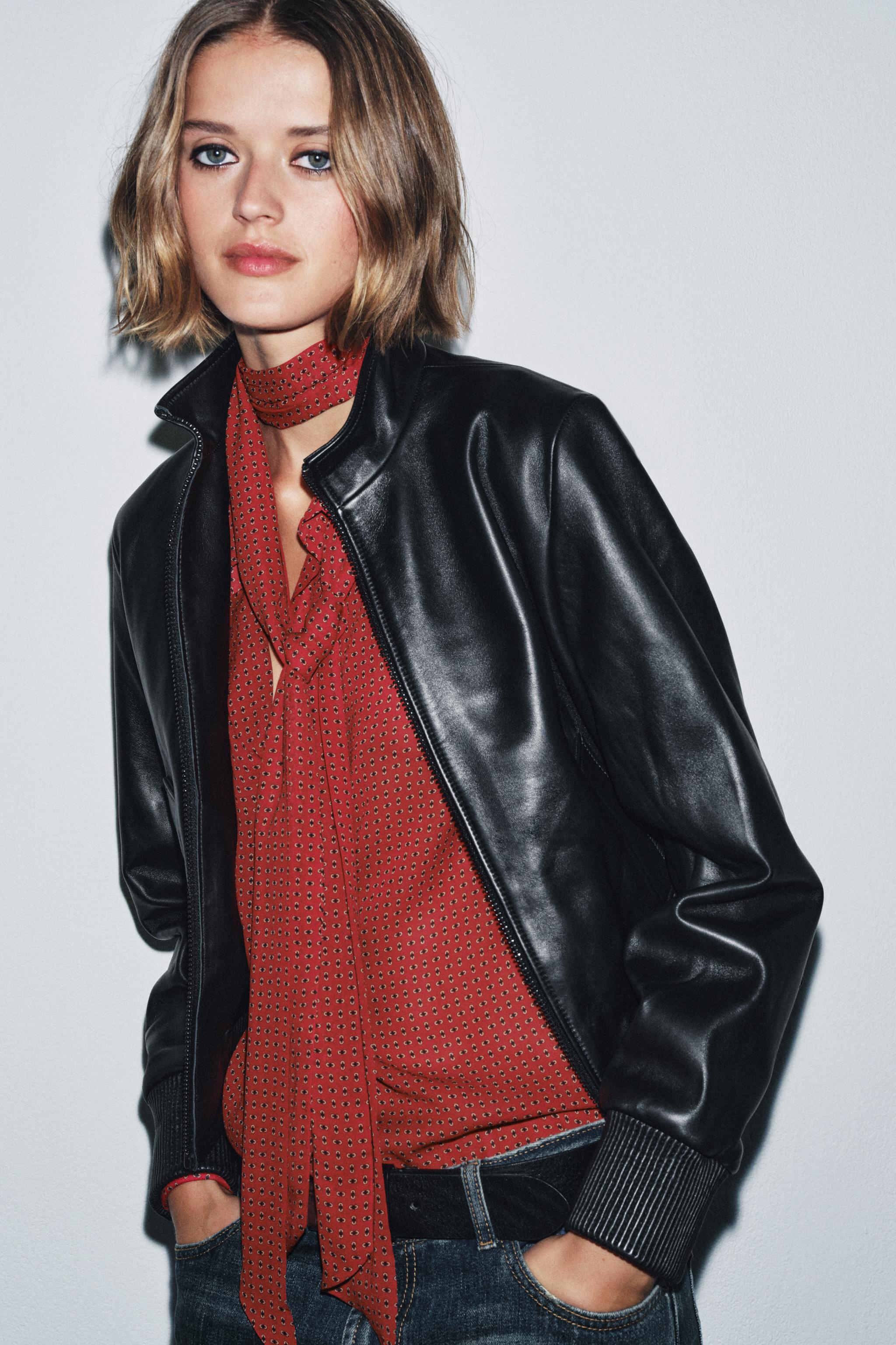 BLOUSE IMPRIMÉE À NŒUDS ZW COLLECTION